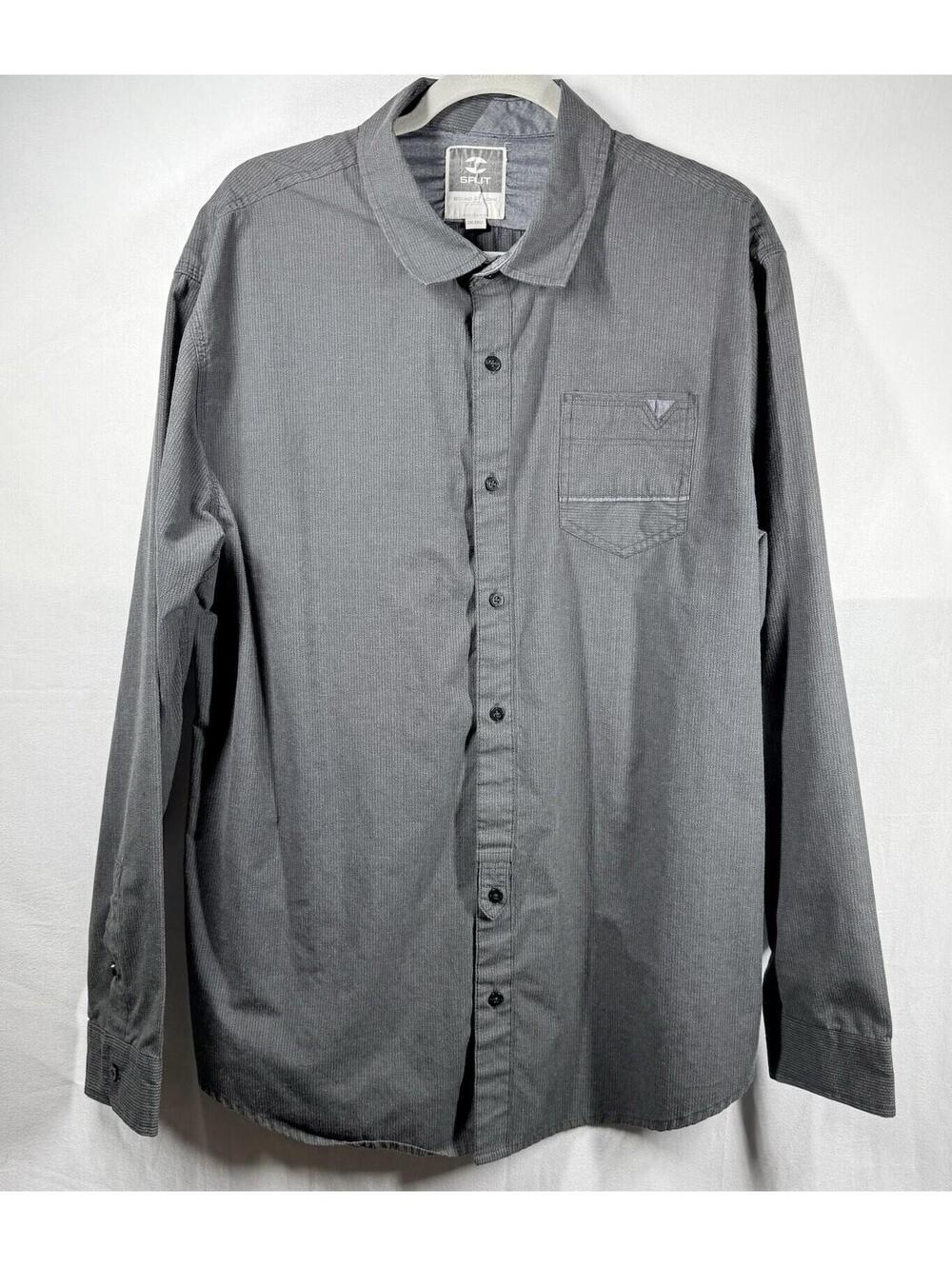 Split Co. California Flannel Mens XXL Gray Button Down Thick Grunge Hiking Shirt